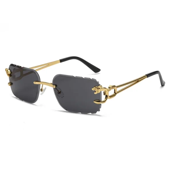 Retro Frameless 2025 Fashion China Wholesale UV400 Rimless Men Sunglasses Men High Quality Metal - Image 2