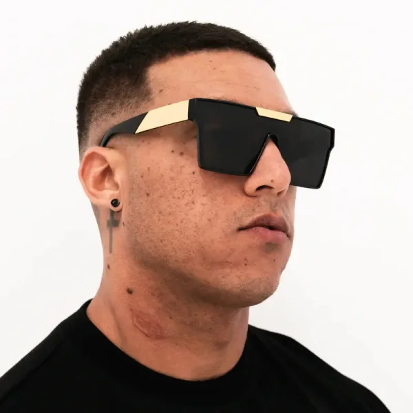 High Quality Sunglasses Fashion Vintage UV400 Women Luxury Designer Custom Logo Shades Men Gold Metal Black Frame - Image 2