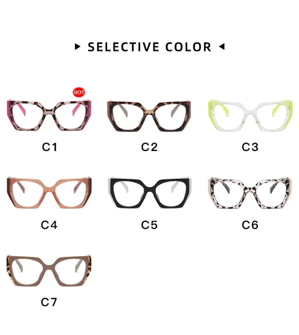 Ins Fashion Top Tr90 Blue Light Blocking Computer Glasses Latest Optical Eyeglass Trendy Color Block Frames - Image 6