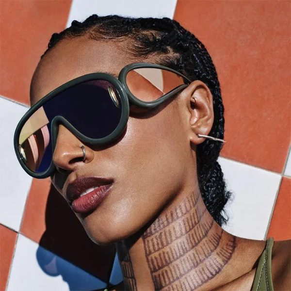High Quality 2025 Women Oversized Shield Uv400 Luxury Y2k Sunglasses Men Design Top One Piece Designer Glasses - Image 2