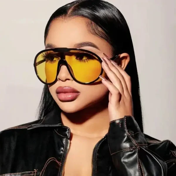 Oversized One Piece Shield Sunglasses for Women Vintage Unique Windproof Uv400 Sun Glasses Men Retro Gradient Eyewear
