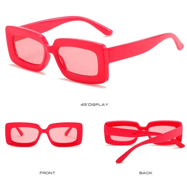 High Quality Women Sunglasses Small Square Transparent Shades Retro Candy Color Seabeach Sun Glasses Rectangle - Image 4