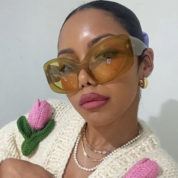 Fashion Vintage Oversized Cat Eye Sunglasses for Women Fashion Luxury Custom Logo High Quality Shade - Image 2