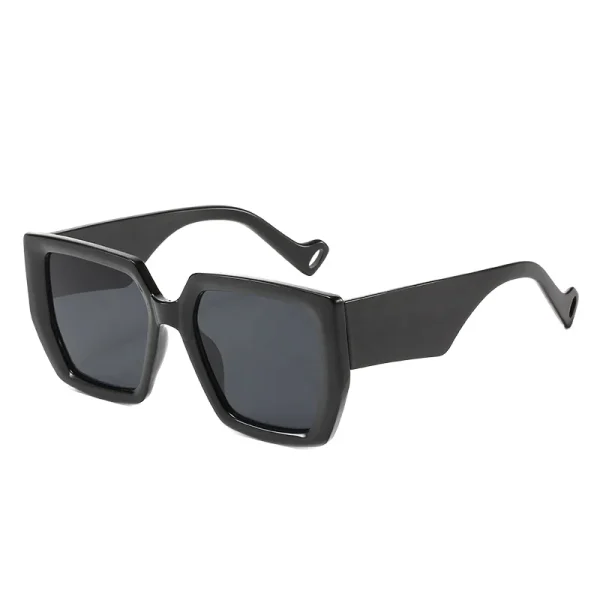 New Trendy Oversized Square Sunglasses Unisex Adults Wholesale Black Blue Beige UV400 Trendy Plastic Sunglasses - Image 4