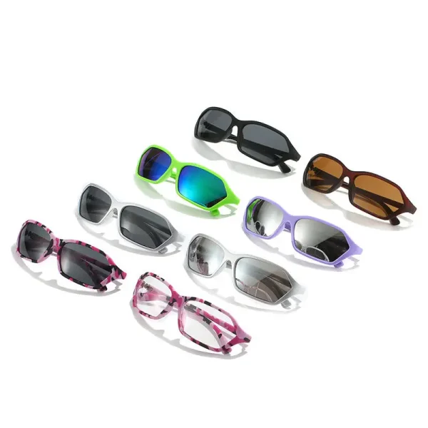 Custom Logo Fashion Pink Wrap Around Sun Glasses Trendy Vintage Y2k  Women Sports Sunglasses Men - Image 5