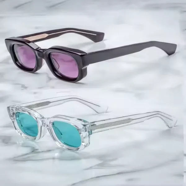 High Quality TAC Polarized Sun Glasses Small Frame Vintage Square Acetate Sunglasses Women Men