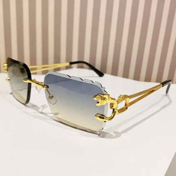 Retro Frameless 2025 Fashion China Wholesale UV400 Rimless Men Sunglasses Men High Quality Metal - Image 5