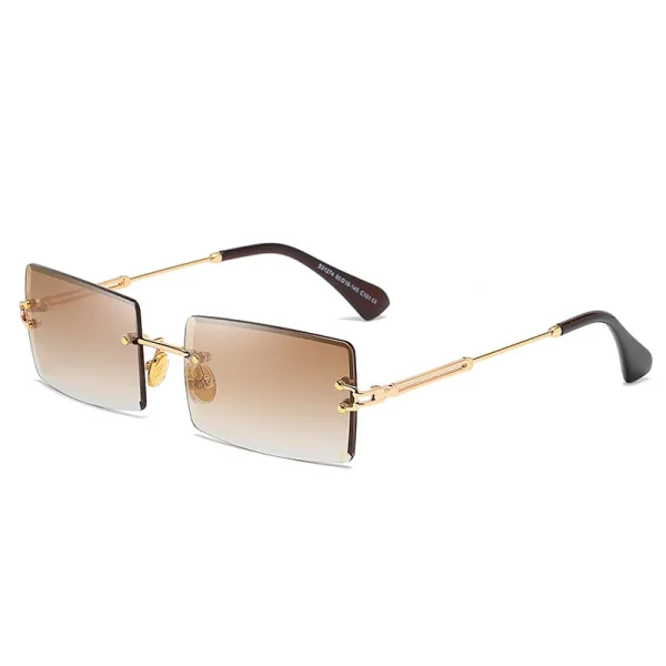 2025 Vintage Women High Quality New Fashion Small Square Shades Rimless Rectangle Sunglasses - Image 6