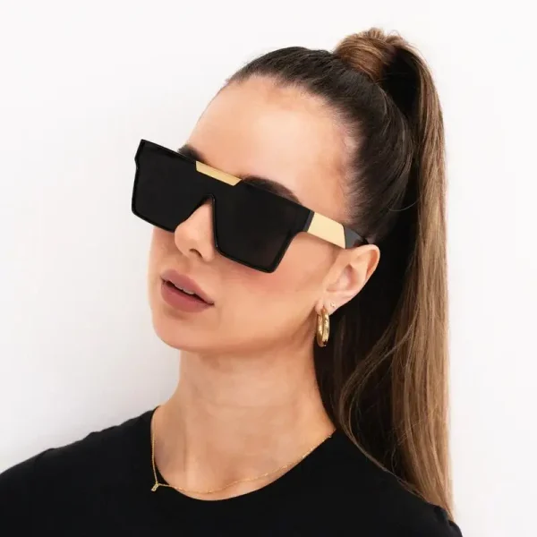 High Quality Sunglasses Fashion Vintage UV400 Women Luxury Designer Custom Logo Shades Men Gold Metal Black Frame - Image 3