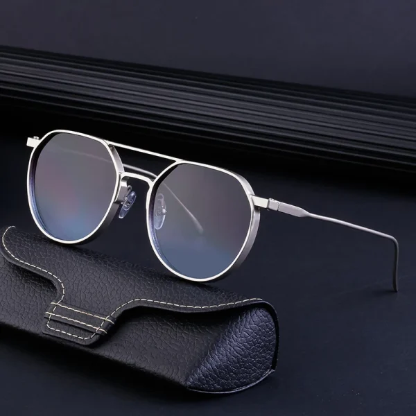 Retro Classic Luxury Brand Designer Sunglasses Men Custom Logo Vintage Round Metal Frames Man Sun Glasses 2025 Shades - Image 2