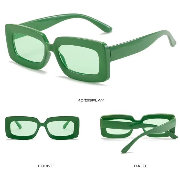 High Quality Women Sunglasses Small Square Transparent Shades Retro Candy Color Seabeach Sun Glasses Rectangle - Image 3