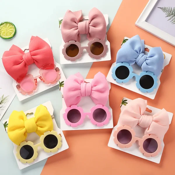 Fashion Round Children Sunglasses Belt Cute Cartoon Baby Toy Sun Glasses Cotton hair Solid Sunglasses Kids