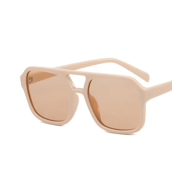 Double Beam Square Shades Retro Classic Men Sun Glasses Designer Yellow Fashion Sunglasses UV400 Women - Image 6