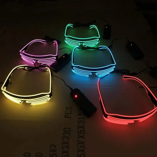 Futuristic Led Monochrome Frames Atmosphere Party Halloween Luminous Glasses EL Cold Light Luminous Hip Hop Glasses - Image 4