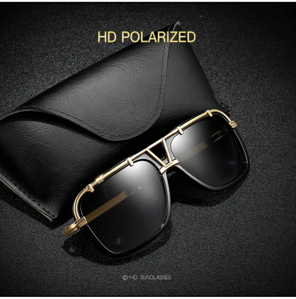 High Quality Oversized Square Frame Sun Glasses Luxury Women Classics Fashion Driving Sunglasses Men New Trendy Shades - Image 2