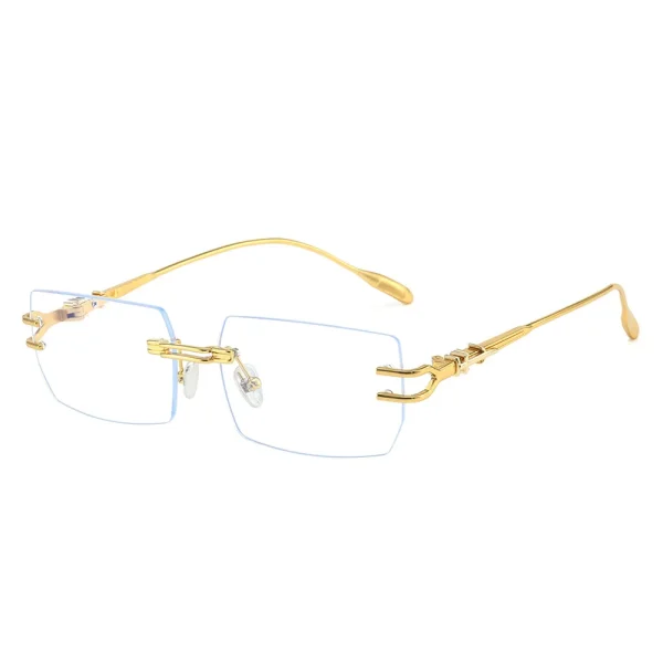 Luxury Metal Rimless Square Sunglasses Men Women Brand Designer Fashion Shades UV400 Sun Glasses 2025 - Image 5