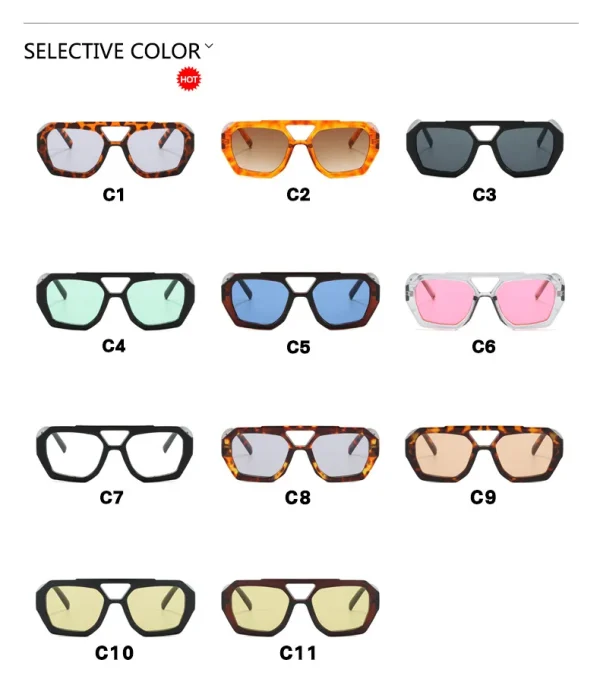 Fast Delivery Retro Double Beam Shades Women Vintage Square Sun Glasses Men Square Sunglasses 2024 - Image 3