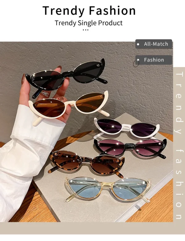 Fashion Trendy  New Style Personality Cat Eye Ins Avant-garde Shades Ladies Gentlemen Sunglasses - Image 5