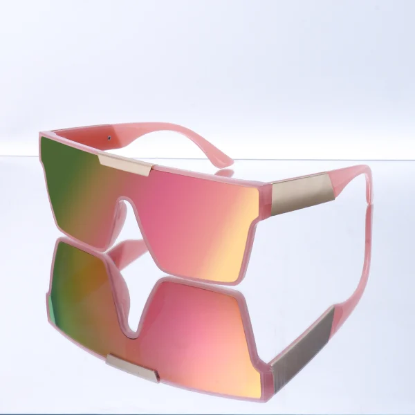 Vintage Metal Decorate Sun Glasses pink Lens Large Frame Sports Sunglasses Cycling 2025 Custom Shades UV400 - Image 4