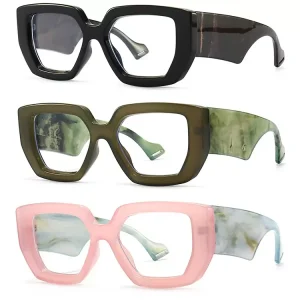 2025 Thick Frame Big Square Women Glasses Clear Anti Blue Light Men Optical Leopard Eyeglasses