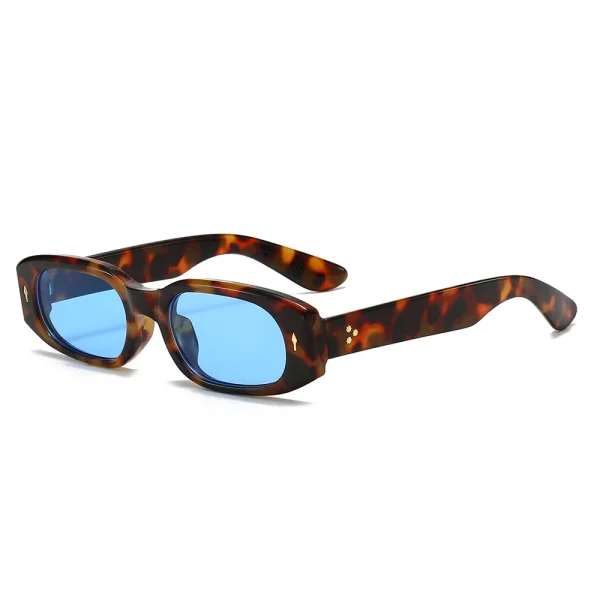 Fashion Vintage Rivets Decoration Rectangle Sunglasses UV400 Small Frame Punk Sun Glasses Men Women - Image 5