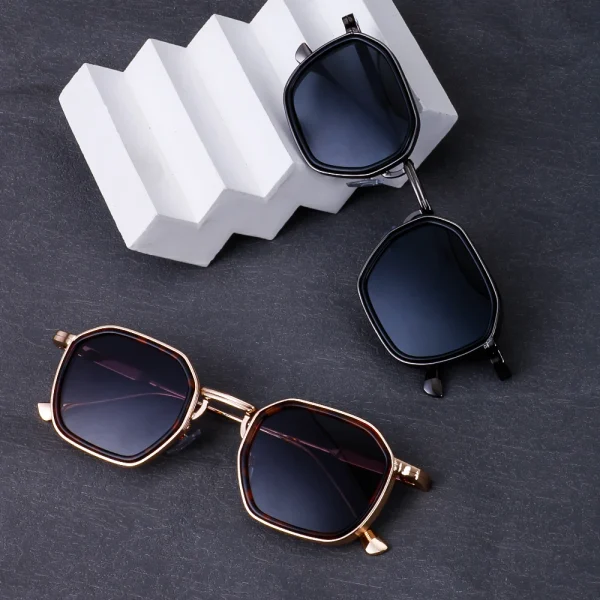 High Quality Custom logo Retro Square Metal Frame Sun Glasses Vintage Shades Women Polarized Sunglasses Men - Image 4