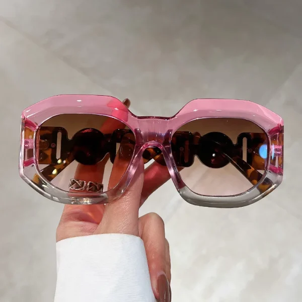2025 Vintage Brand Designer Sunglasses UV400 Women Retro Classic Hexagon Big Frame Sun Glasses - Image 2