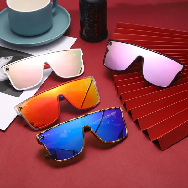 2025 High Quality Fashion Design Colorful Square Big Frame Shades Custom Luxury Brand Women UV400 Flat Top Sunglasses - Image 2
