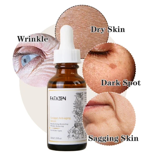 FATAZEN Collagen Anti Aging Serum Moisturizing Restoring Wrinkle Reducing for All Skin Type Facial Serum Essence for Face Lifing - Image 2