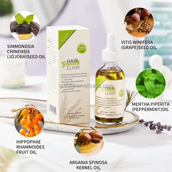 100% Natural Herbal Hair Care Oil Private Label Scalp Strengthening Rosemary Mint Oil with Organic Ginger for Hair Growth - Image 4