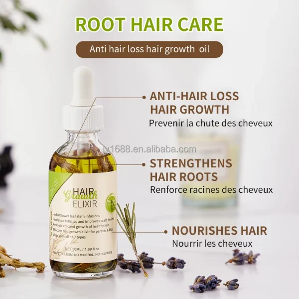 100% Natural Herbal Hair Care Oil Private Label Scalp Strengthening Rosemary Mint Oil with Organic Ginger for Hair Growth - Image 6