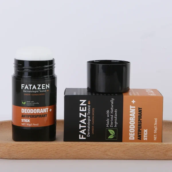FATAZEN Organic Armpit Deodorization Balm Perfume 100% Natural Antiperspirant Stick Amber Sandalwood 2-in-1 Deodorant Stick - Image 6