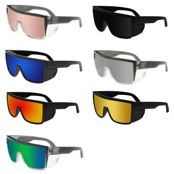 2025 Goggles Popular Brand Designer Z87 Safety Sunglasses Custom Shades Removable Shield Frame Oversized Mirror - Image 5