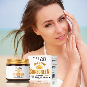 Private Label Sunblock Face Beauty Cosmetics Korean Skin Care Products Makeup Grass Fed Beef Tallow Sunscreen Cream Spf 50