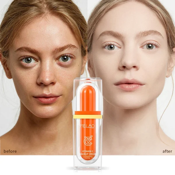 Easy to Use Makeup Foundation Waterproof Skin Full Cover Face Moisturizing Whitening Even Skin Vitamin C Glow Tone up Cream - Image 3
