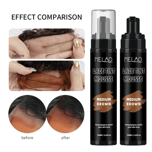 Custom Logo Tint Foam Lace Mouse Spray Lace Tint Foam Tint Melting Mousse Hair Wigs Concealer - Image 5