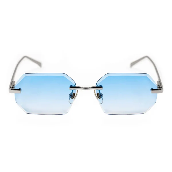 LMA 2159 Popular Europe Classic Men Top Quality Silver Metal UV400 Gradient Women Custom Shades Rimless Polygon Sunglasses 2024 - Image 5