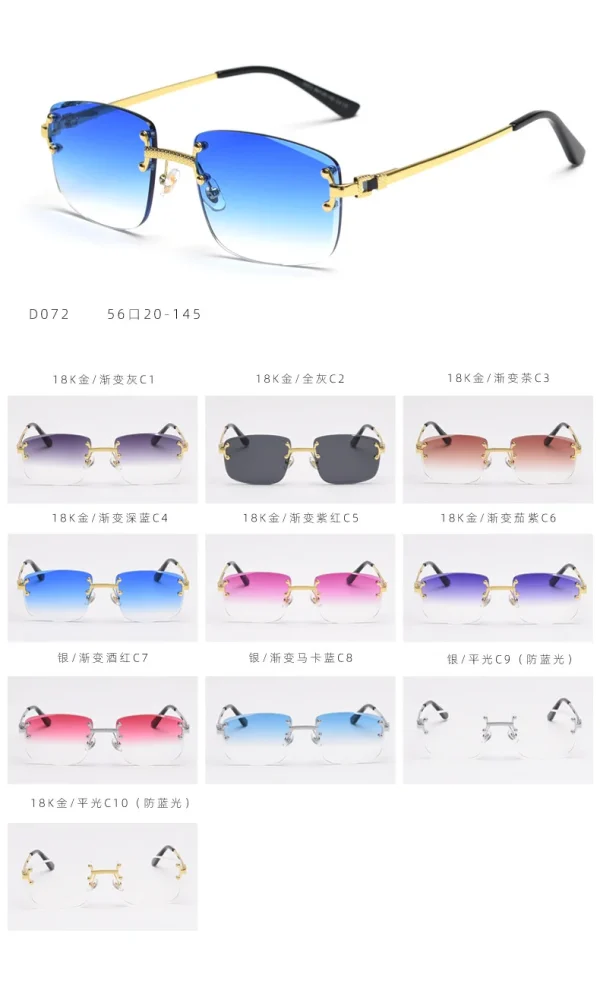 Retro Classic Rimless Sun Glasses Men Fashion Luxury Frame Sunglasses Gafas Lunettes - Image 6