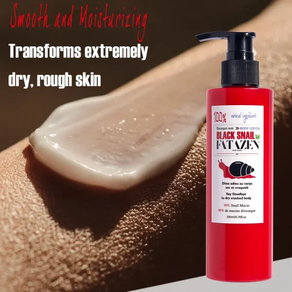 FATAZEN 12Hr Moisturizing Luxury Organic Black Snail Body Lotion OEM Skin Care Boost Moisturizer Whitening Smoothing Body Cream - Image 3