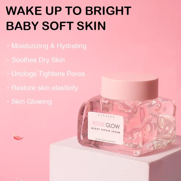 FATAZEN Private Label Natural Rose Jelly Facial Sleeping Mask Anti-Aging Skin Whitening Face Care Clay Gel Mask Mud Face Mask - Image 2
