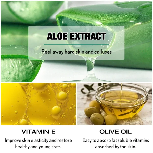 FATAZEN Private Label Organic Aloe Vera Foot Peel Mask Sheet Skincare Peeling Nourishing Exfoliating Foot Mask for Adults - Image 3