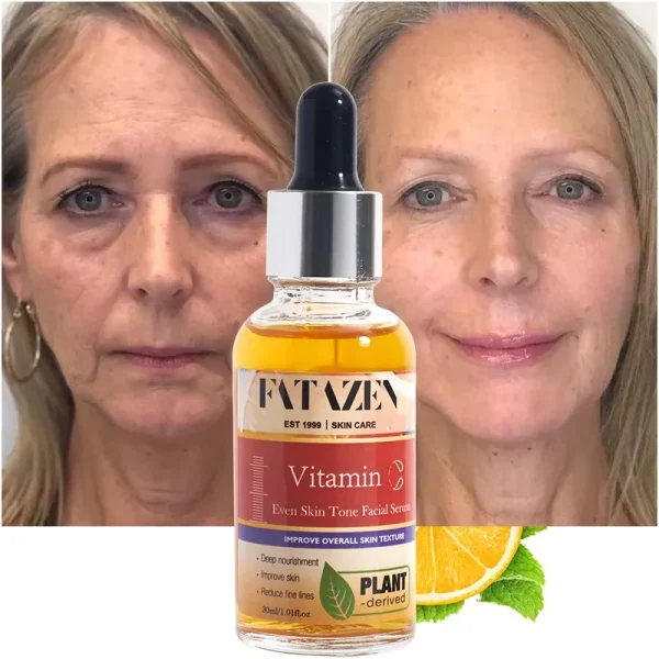 FATAZEN Skincare Products Moisturizing Vitamin C Face Serum for Even SKin Tone OEM Anti-aging Anti-Wrinkle Vit C Facial Serum - Image 3