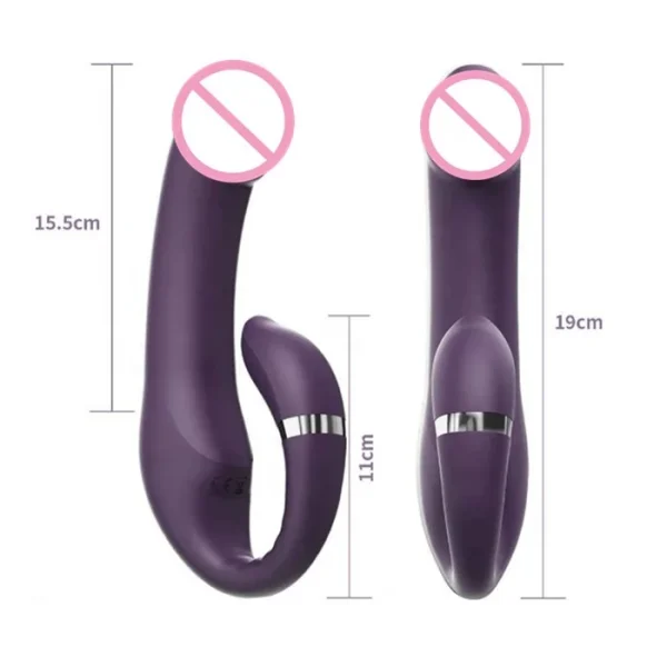 10-Speed Strap-On Dildo Vibrator Sex Toy With Dual Motors Frequency Features - Image 2