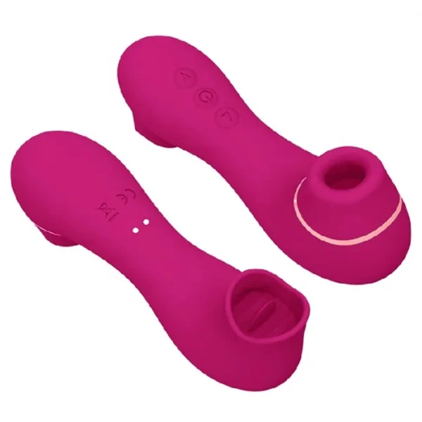 2 in 1 Adult Vibraphone 10-Speed USB Power Sucking & Licking Vibrator Women's Sexual Pleasure Featuring Dildo Vaginal Sex Toys - Image 4