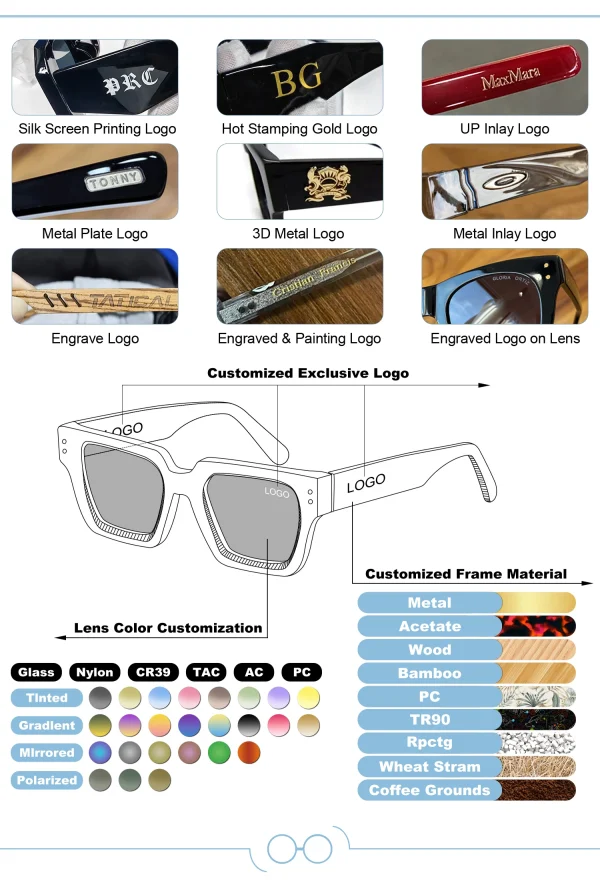 Retro Square Luxury Brand Designer Oversized Shades CR39 Lens UV400 Polarized TR Frame Sunglasses Custom High Quality - Image 6