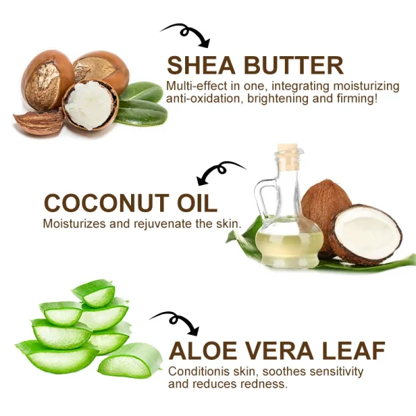 Private Label Vegan Body Shea Butter Cream Natural Organic Wholesale Skin Care Nourishing Coconut Aloe Vera Whipped Body Butter - Image 4