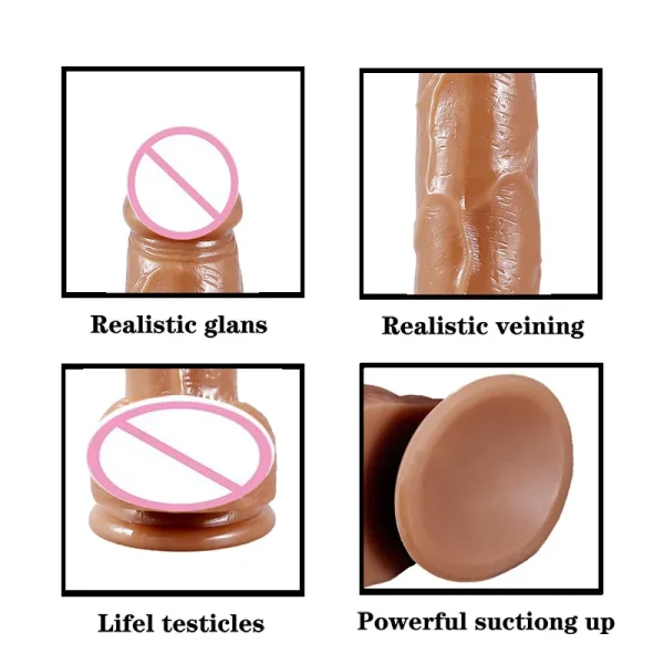 Lifelike 10 Inch Dildo Black Brown Flesh Color Real Big Size Huge Sex Toy Artificial Penis Dildo for Woman - Image 5