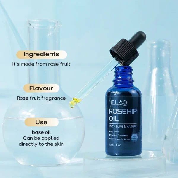 100% Pure Natural Moisturizing Body Hair Facial Organic Cold Pressed Rosehip Oil - Image 6