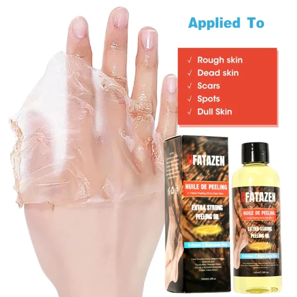 FATAZEN New Arrive Black Skin Strong Bleaching Oil Dead Skin Remover Body Face Care Extra Strong Whitening Yellow Peeling Oil