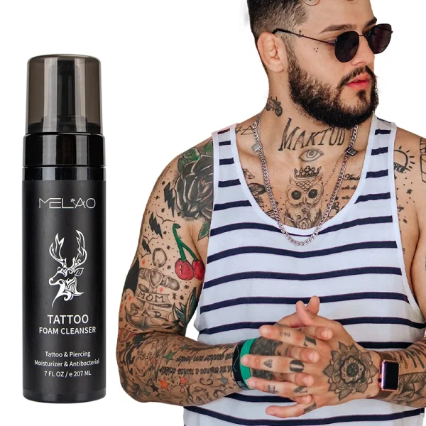 OEM 100% Natural Organic Vegan Cleansing Tattoo Ink Wash Spray Foaming Soap Tattoo Cleanser Tattoo Aftercare Moisturizing Soap - Image 5